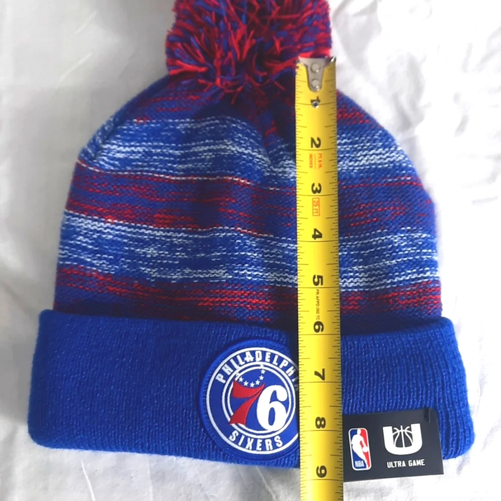 NBA Ultra Game Philadelphia 76ers Adult Knit Hat OSFM with Pom Beanie NE…